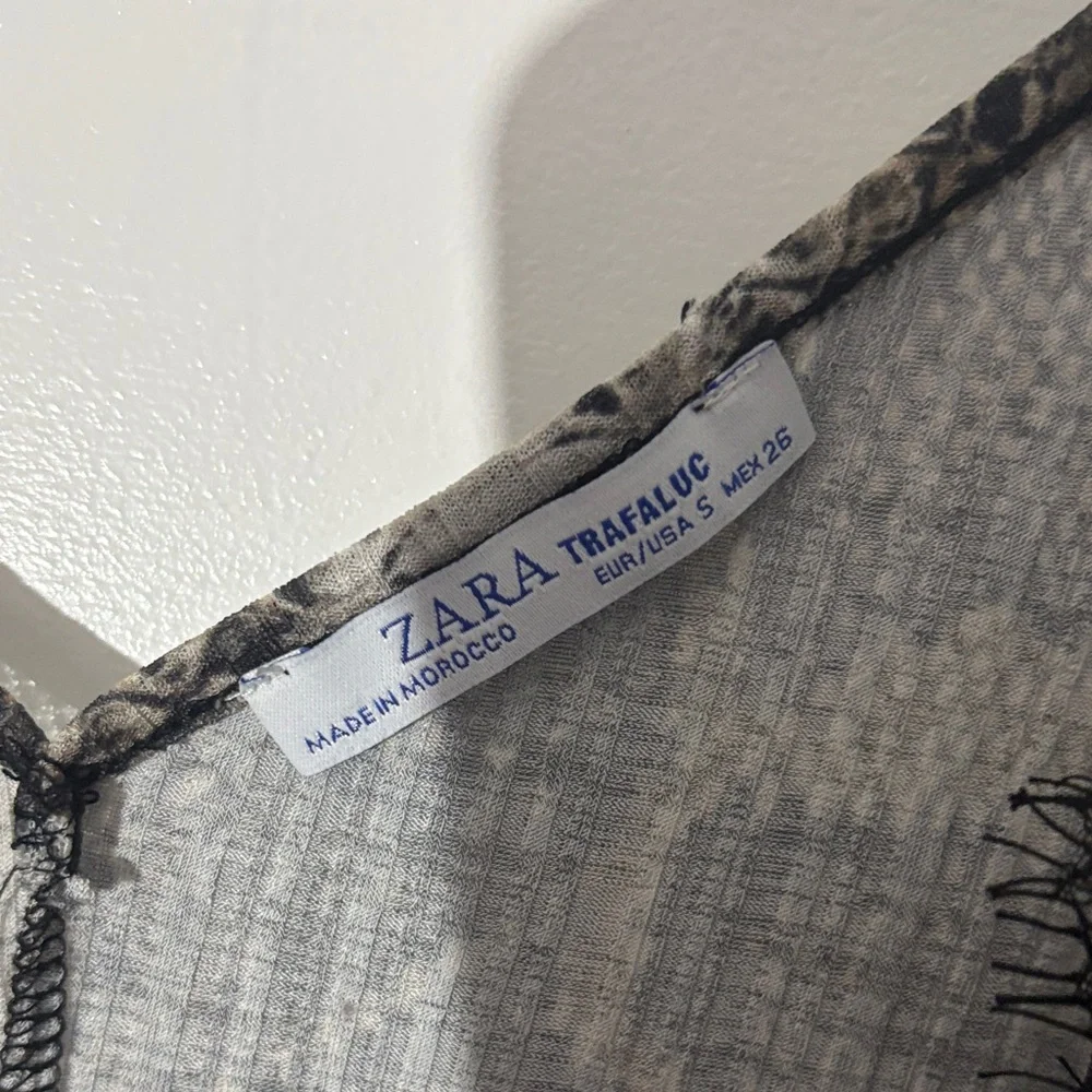 Zara Black and Brown Snake Print Tank Top - Picture 3 of 3